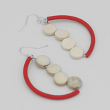 SYLCA Red Half Moon Dangle Earring