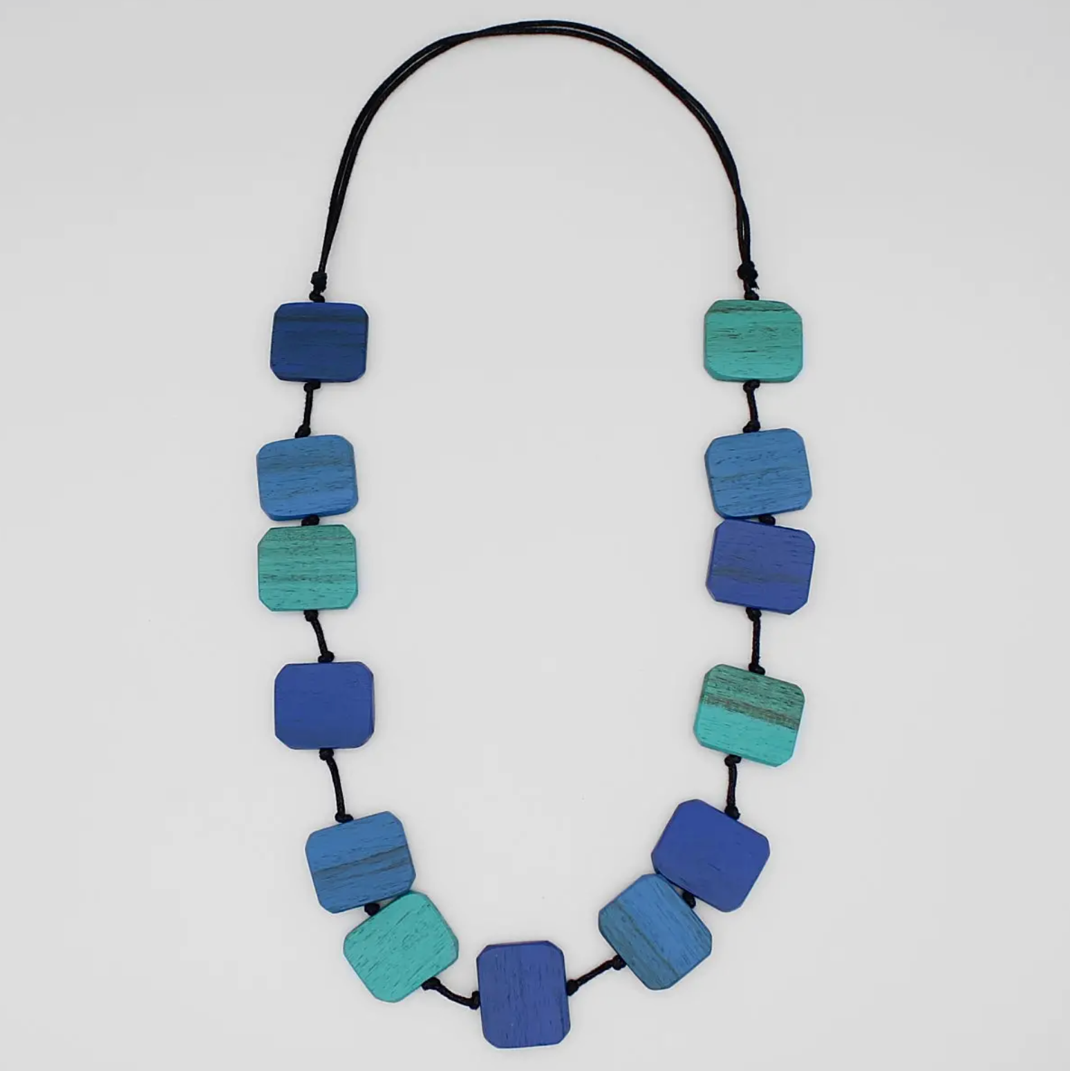 SYLCA Shades of Blue Shelby Wood Necklace