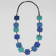 SYLCA Shades of Blue Shelby Wood Necklace