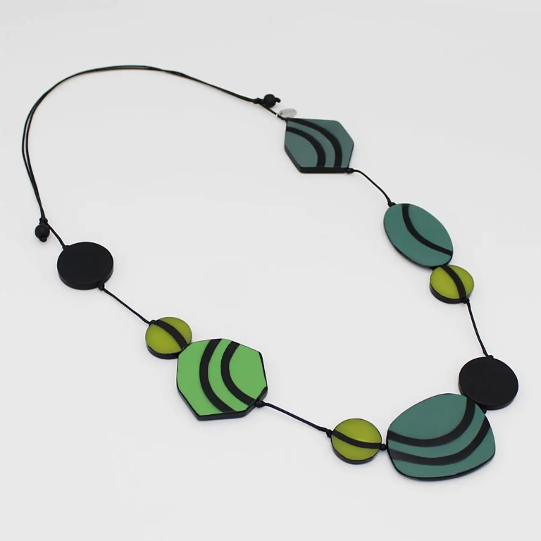 SYLCA Shades of Green Lainey Statement Necklace