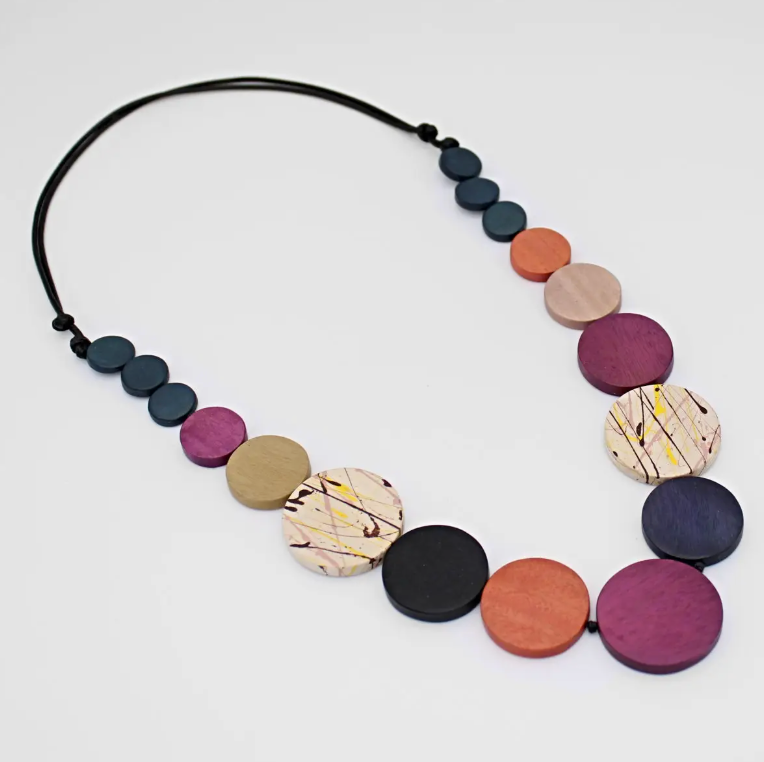 SYLCA Shades of Wine Splatter Necklace