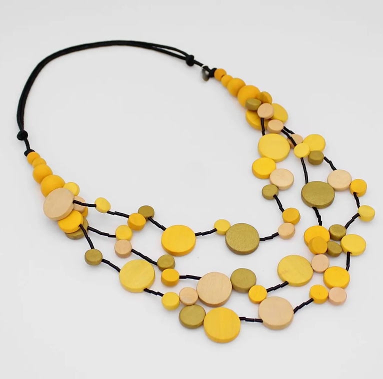 SYLCA Yellow Multi Strand Millie Necklace