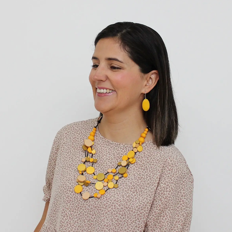 SYLCA Yellow Multi Strand Millie Necklace