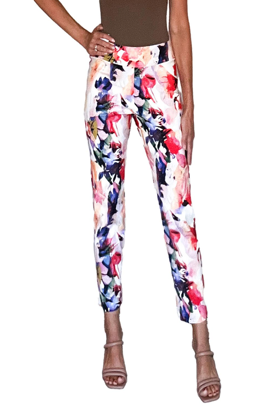 Krazy Larry Pants - P507 Basic Ankle Pants PINK SPLASH