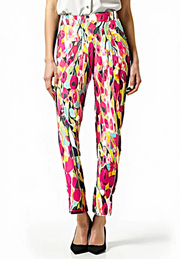 Krazy Larry Pants - P507 Basic Ankle Pants PINK WATERCOLOR