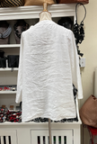 CUT LOOSE - Solid Linen Stand Up Collar Top