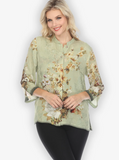 Citron "Peony Mint Green" Silk Blouse - 1213PMG