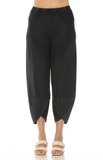 INOAH "BLACK" - Cotton Mineral Wash Wide Capri Pants