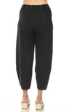 INOAH "BLACK" - Cotton Mineral Wash Wide Capri Pants