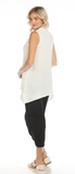 INOAH "White" - Solid Zip Up Top