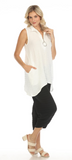 INOAH "White" - Solid Zip Up Top