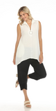 INOAH "White" - Solid Zip Up Top