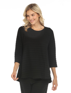 INOAH "Black" - Solid Long Sleeve Top