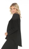 INOAH "Black" - Solid Long Sleeve Top