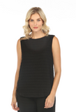 INOAH "Black" - Solid High Neck Tank Top