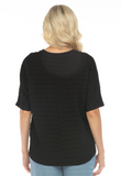 INOAH "Black" - Solid V-Neck Top
