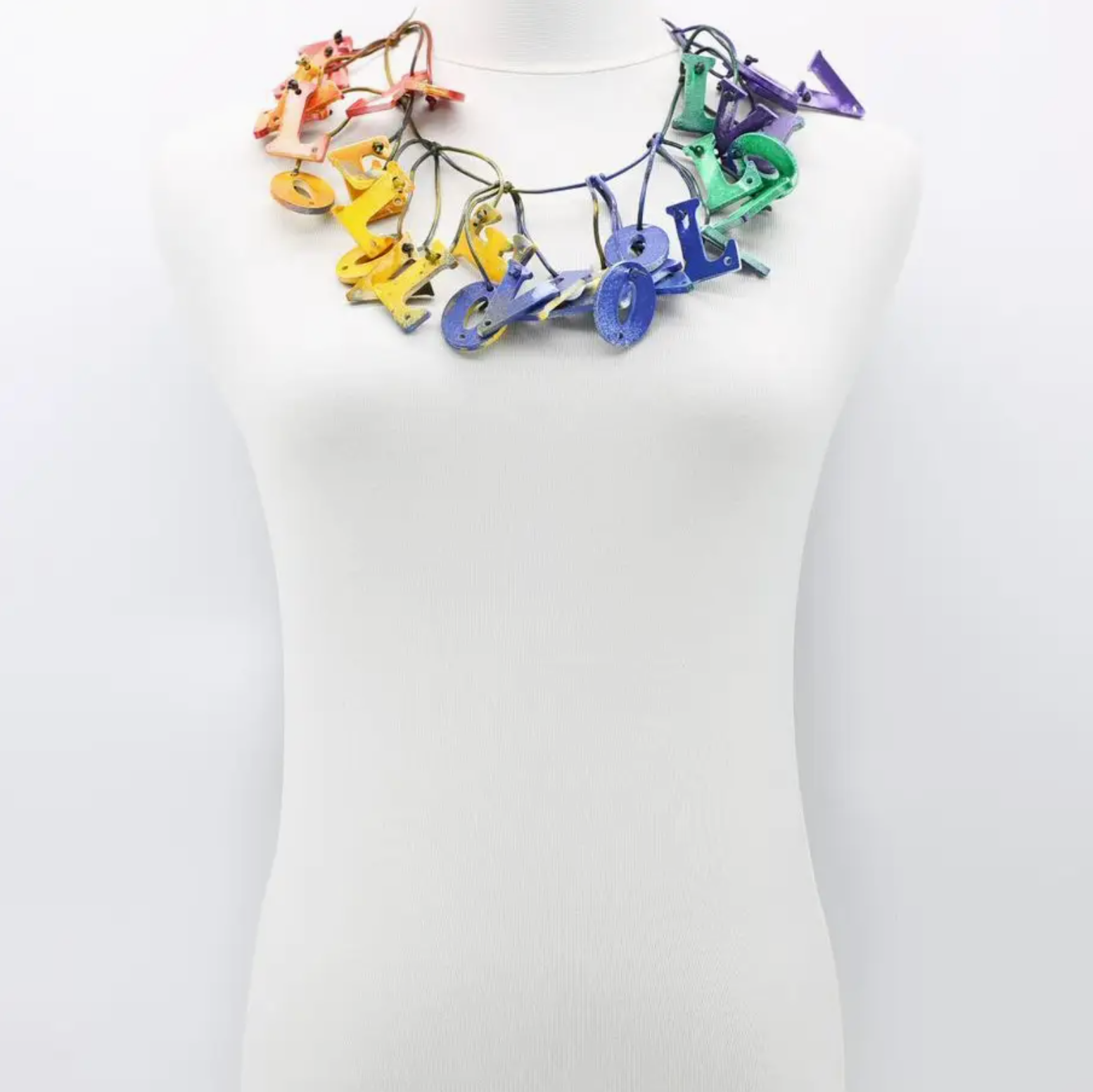 JIANHUI LONDON Rainbow Big Love Hand Painted Short Necklace