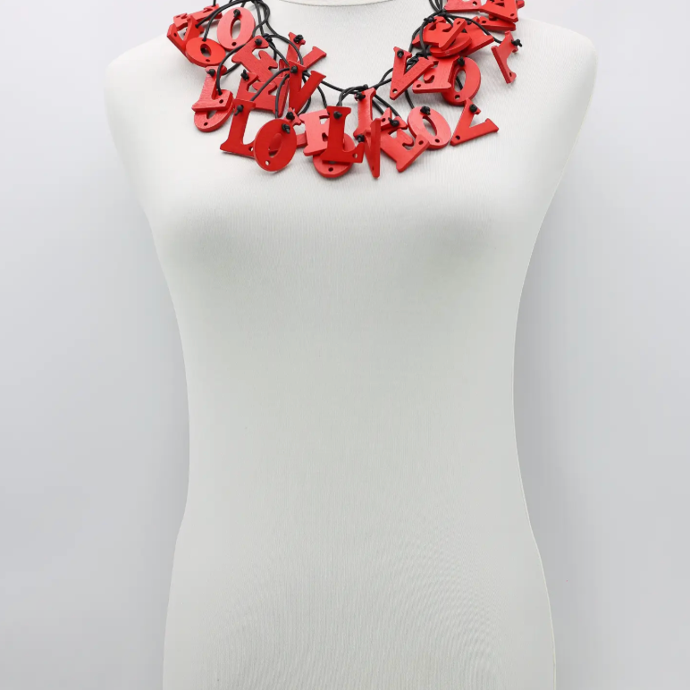 JIANHUI LONDON Red Big Love Short Necklace