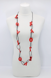 JIANHUI LONDON Red Big Love On Leatherette Chain Necklace