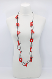 JIANHUI LONDON Red Big Love On Leatherette Chain Necklace