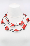 JIANHUI LONDON Red Big Love On Leatherette Chain Necklace
