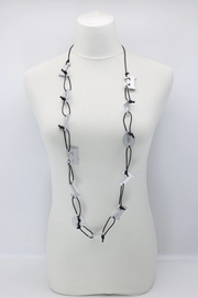 JIANHUI LONDON Silver Big Love On Leatherette Chain Necklace