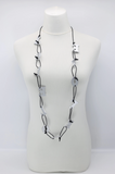 JIANHUI LONDON Silver Big Love On Leatherette Chain Necklace