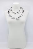 JIANHUI LONDON Silver Big Love On Leatherette Chain Necklace