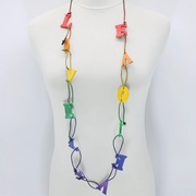 JIANHUI LONDON Rainbow Big Love On Leatherette Chain Necklace