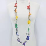 JIANHUI LONDON Rainbow Big Love On Leatherette Chain Necklace