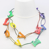 JIANHUI LONDON Rainbow Big Love On Leatherette Chain Necklace