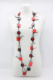 JIANHUI LONDON Red/Black Love & Hope Chain Leatherette Necklace