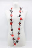 JIANHUI LONDON Red/Black Love & Hope Chain Leatherette Necklace