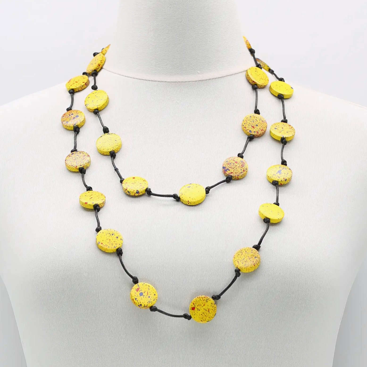 JIANHUI LONDON Painted Yellow Graffiti Coin Necklace