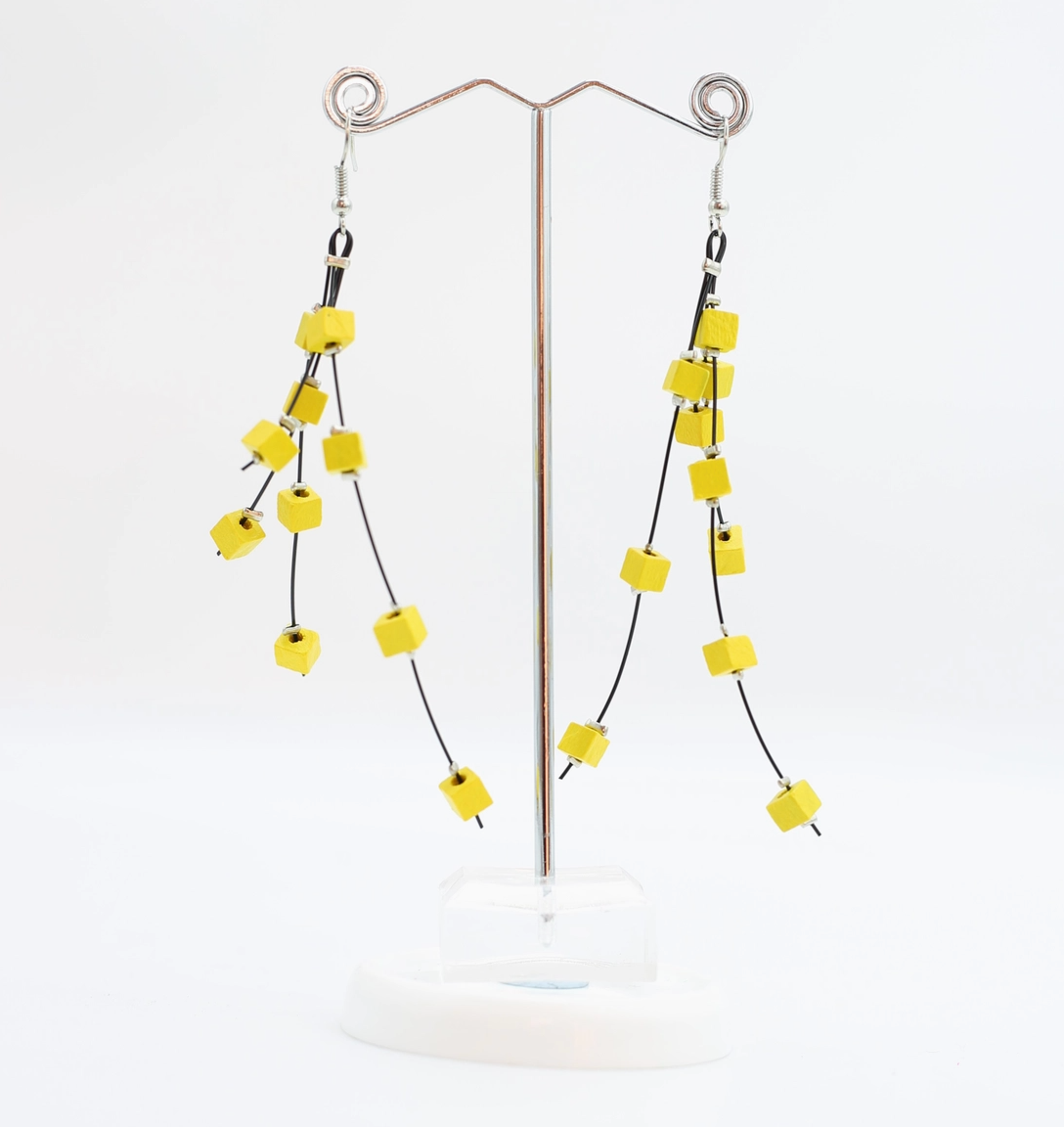 JIANHUI LONDON Yellow Frankie Pashmina Beads On Fishwire Earrings