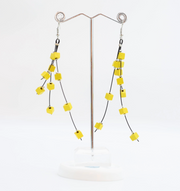 JIANHUI LONDON Yellow Frankie Pashmina Beads On Fishwire Earrings