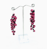 JIANHUI LONDON Fuchsia Iris Pashmina Hand-Crocheted Tassel Earrings