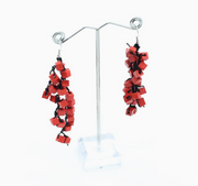 JIANHUI LONDON Red Iris Pashmina Hand-Crocheted Tassel Earrings