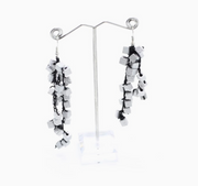 JIANHUI LONDON Silver Iris Pashmina Hand-Crocheted Tassel Earrings