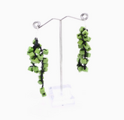 JIANHUI LONDON Summer Green Iris Pashmina Hand-Crocheted Tassel Earrings