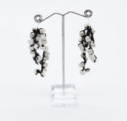 JIANHUI LONDON White Iris Pashmina Hand-Crocheted Tassel Earrings
