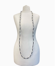 JIANHUI LONDON Black/Peacock Vintage Crystal Cubics and Tubes Necklace