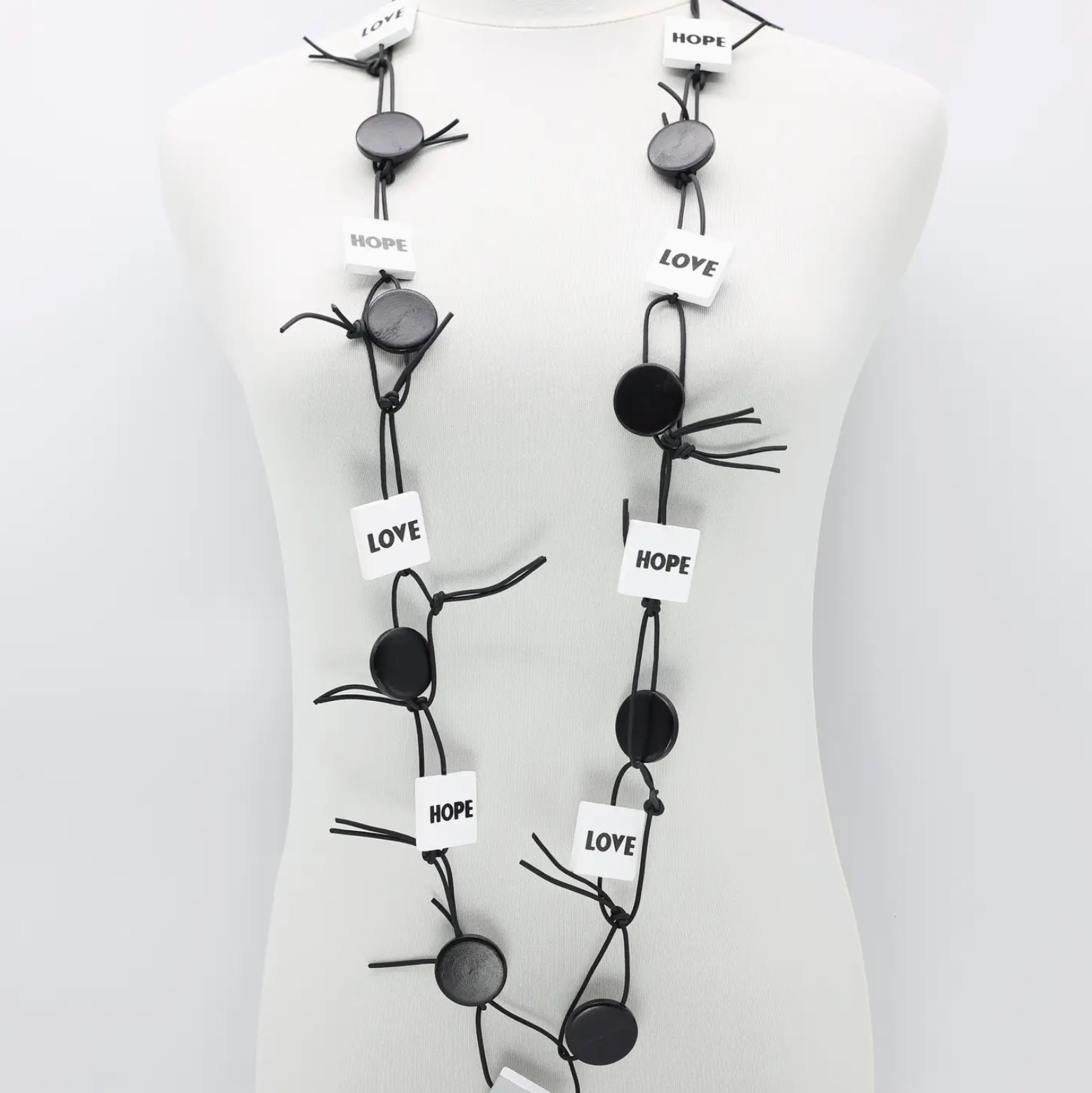 JIANHUI LONDON Black &White Love & Hope Chain Necklace