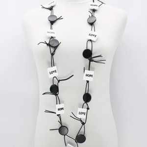 JIANHUI LONDON Black &White Love & Hope Chain Necklace