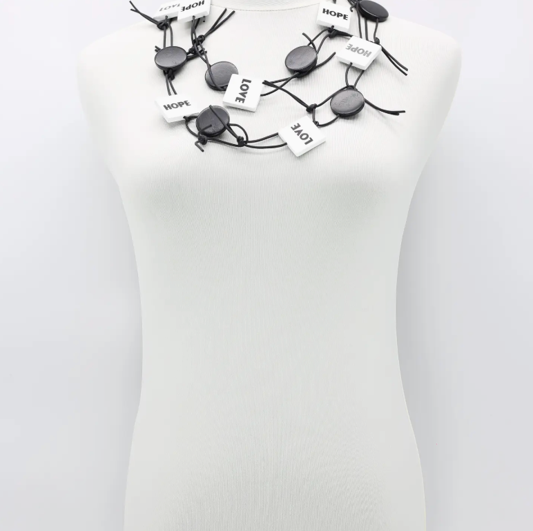 JIANHUI LONDON Black &White Love & Hope Chain Necklace