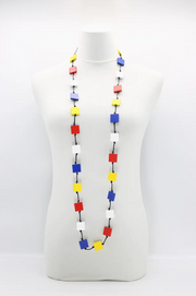 JIANHUI LONDON Mondrian Collection Recycled Wood Square Necklace