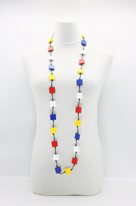JIANHUI LONDON Mondrian Collection Recycled Wood Square Necklace