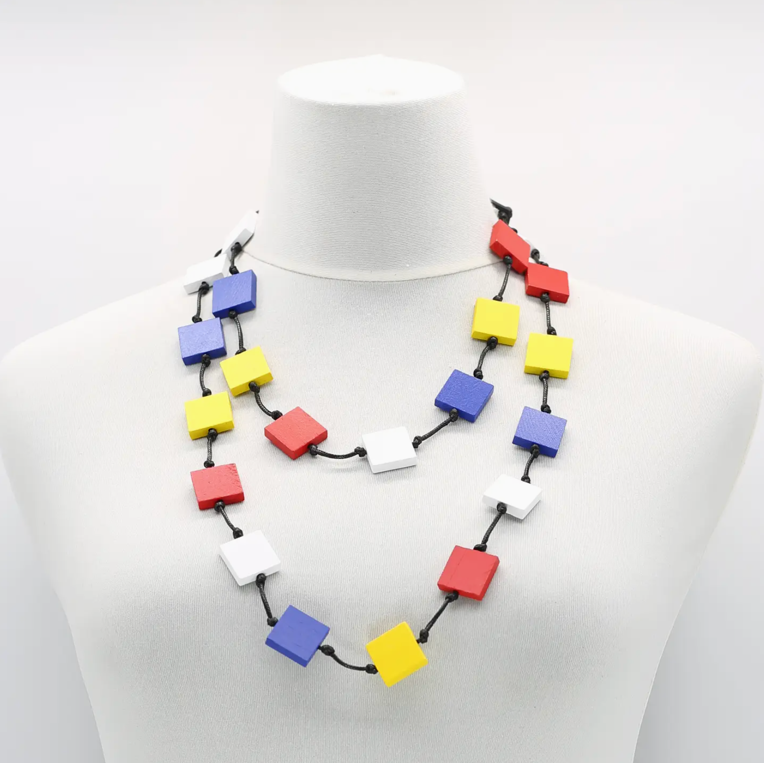 JIANHUI LONDON Mondrian Collection Recycled Wood Square Necklace