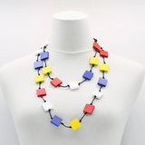 JIANHUI LONDON Mondrian Collection Recycled Wood Square Necklace