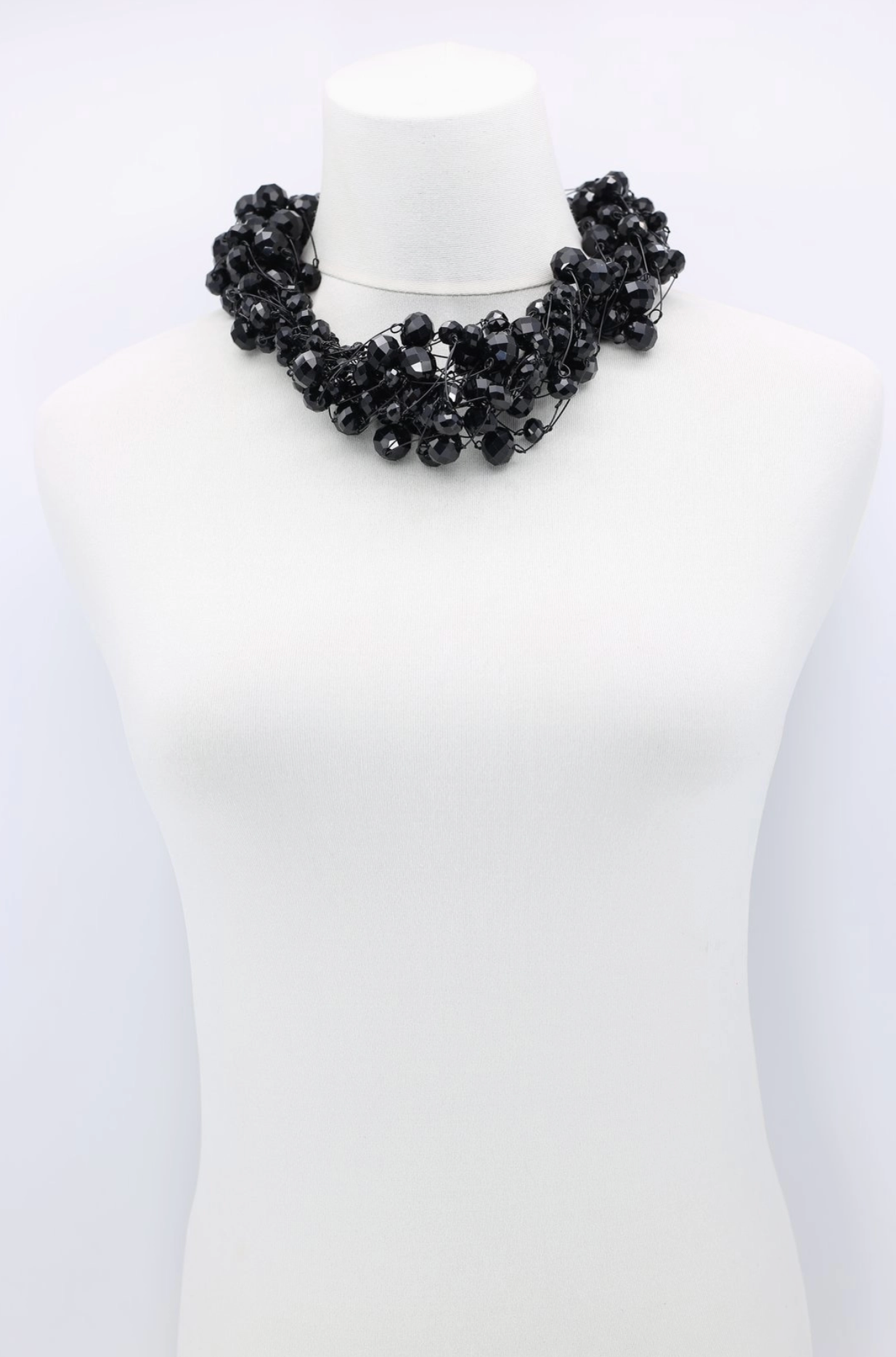 JIANHUI LONDON Black 10 Strand Crystal Beads Necklace